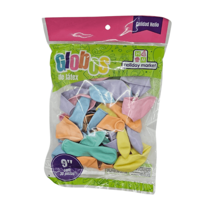 Globo Surtido Pastel 30 Piezas 1 Pz