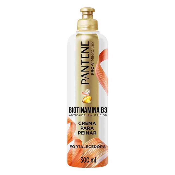 Crema Para Peinar Fortalecedora Pantene Biotinamina B3 Para Cabello Quebradizo 300 Ml