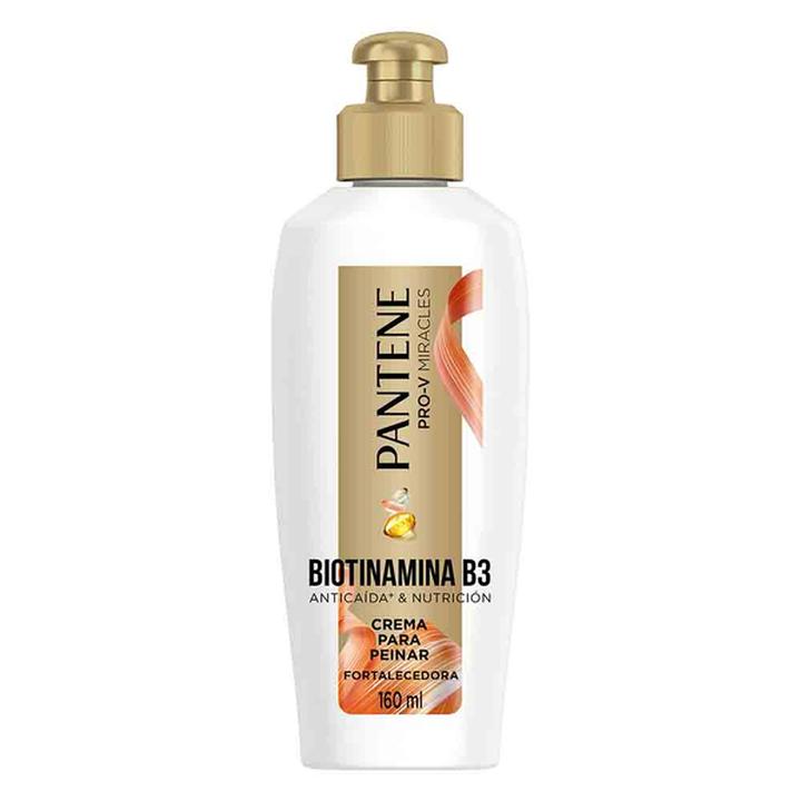 Crema Para Peinar Fortalecedora Pantene Biotinamina B3 Para Cabello Quebradizo 160 Ml
