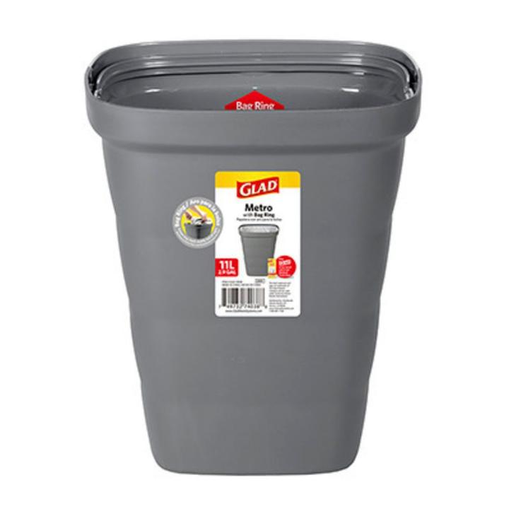 Bote De Basura Cuadrado Con Aro Para Bolsa Glad Gr 1 Pz