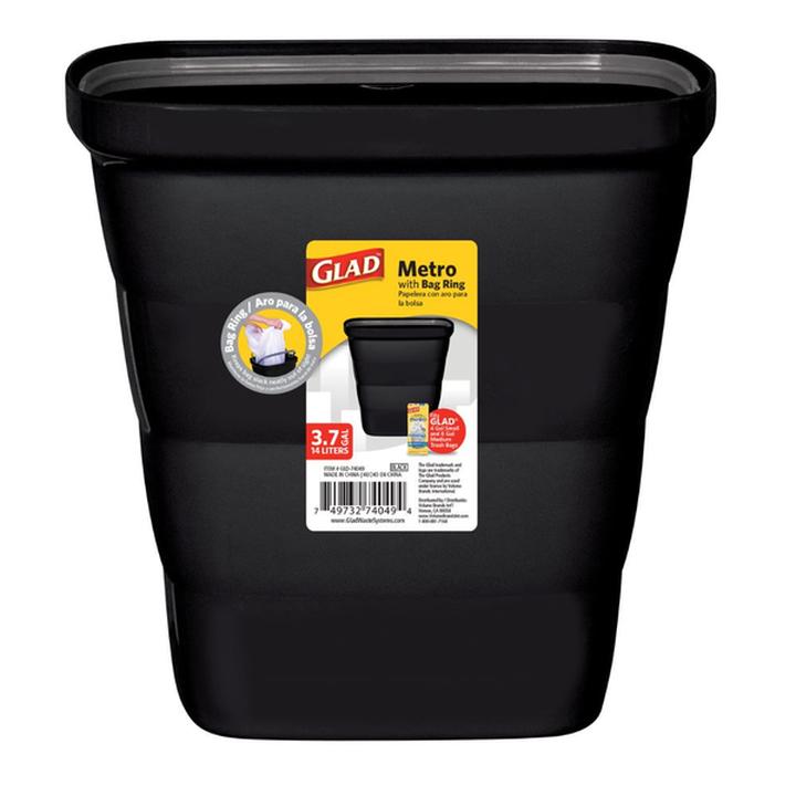 Bote De Basura Rectangular Con Aro Para Bolsa Glad 1 Pz