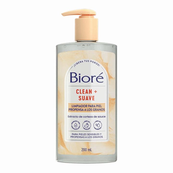 Bioré Clean Suave Limpiador Para Piel Con Granos 200 Ml