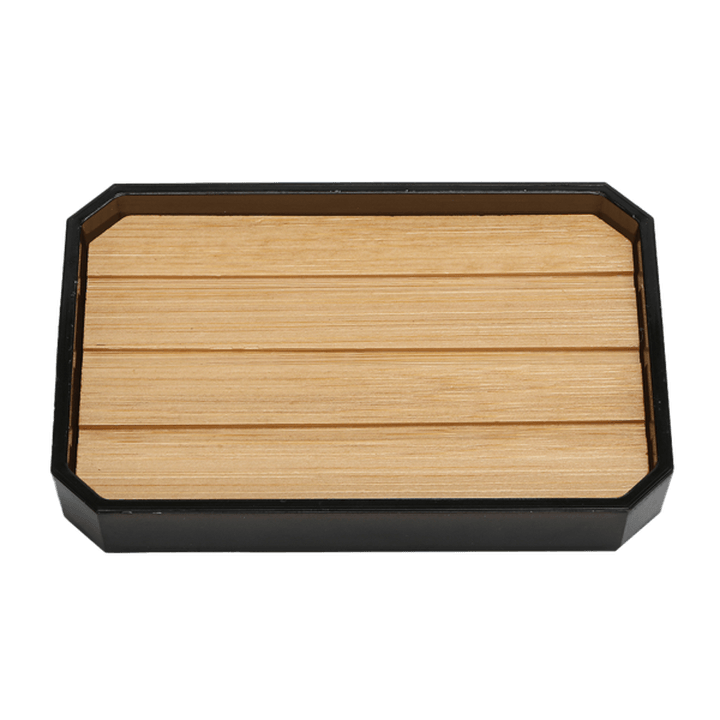 Porta Jabón Gris Con Madera 1 Pz