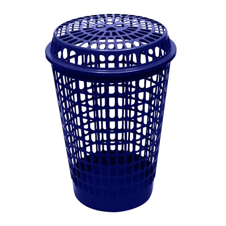 Cesto Calado Iris Con Tapa 55 Ltsazul Marino 1 Pz