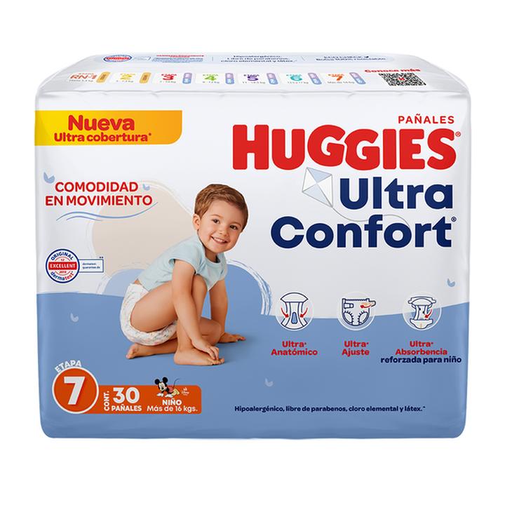 Pañal Para Bebé Huggies Ultraconfort Etapa 7 Niño Para +16 Kg Con 30 Pz