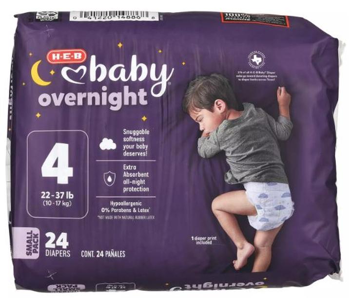 Heb Baby Pañales Overnight Et4 Bolsa 24pz 24 Pz