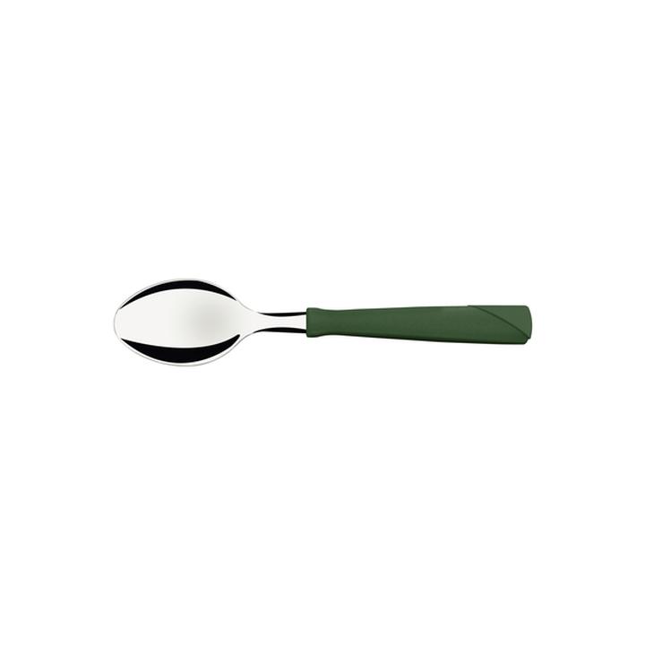 Cuchara Postre/Te Kolor Verde Olivo Acero Y P 1 Pz