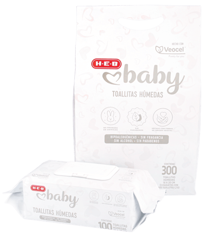 Heb Baby Toallitas Veocel Fibras Naturales 3 Pack 300 Pz
