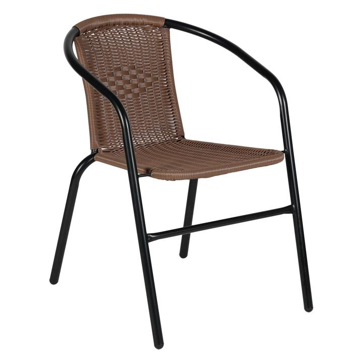 Silla Para Jardín Outdoor Solutions De Acero Y Ratán Color Café