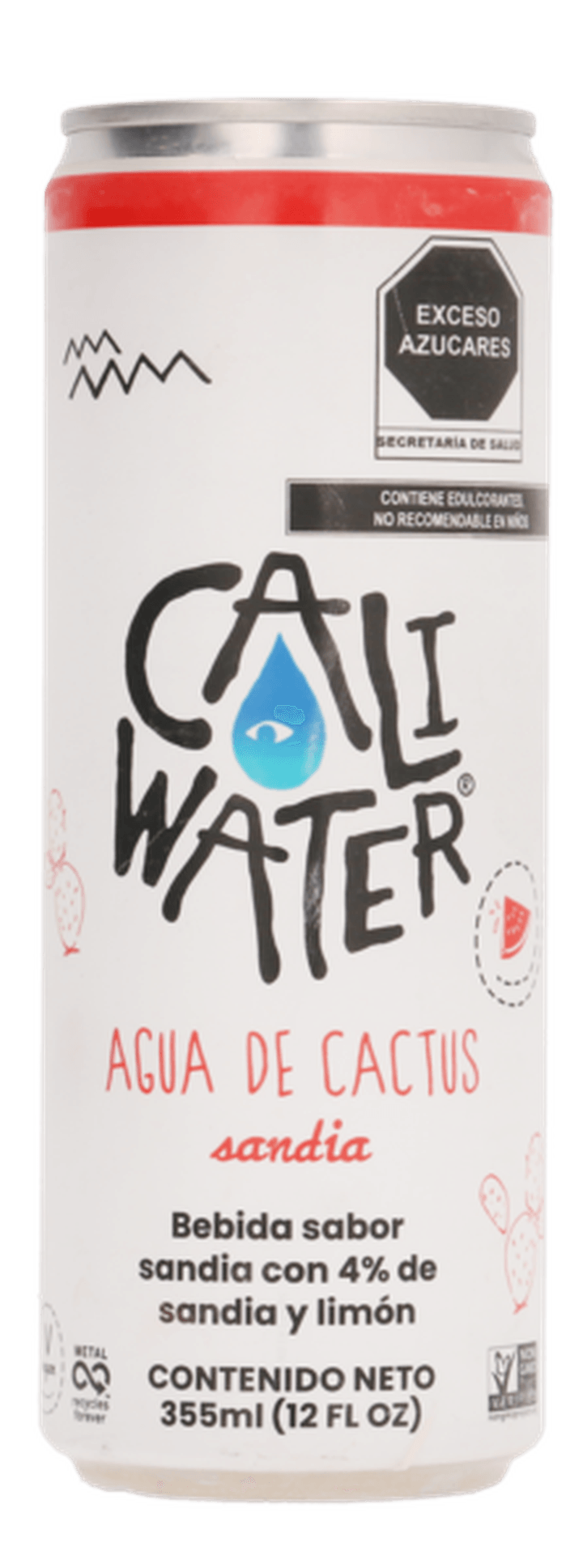 Agua De Cactus Sandia 355 Ml