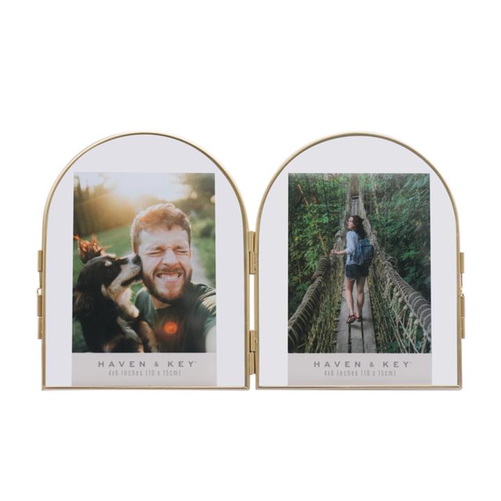 Portarretrato Doble Haven & Key Dorado