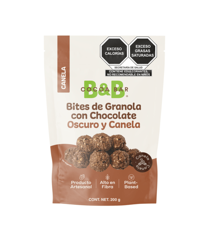 B&B Cocoa Bar Bites De Chocolate Amargo Cinamon 200 G