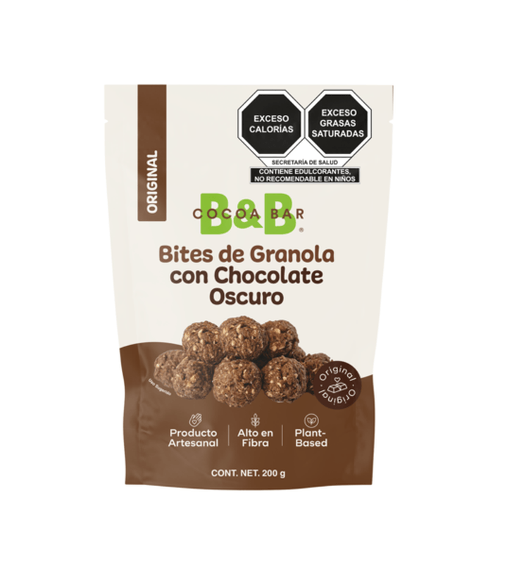 B&B Cocoa Bar Bites De Chocolate Amargo Original 200 G