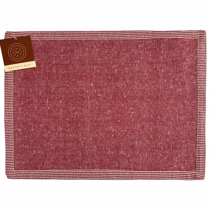 Mantel Individual Haven & Key Farmhouse Rojo