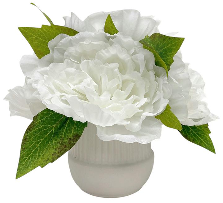 Planta Artificial Haven & Key Peonia Blanca 19 Cm