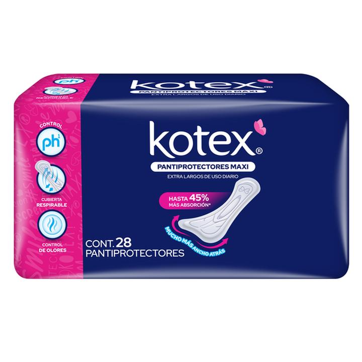 Pantiprotectores Kotex Maxi Xl De Uso Diario Con 28 Pz