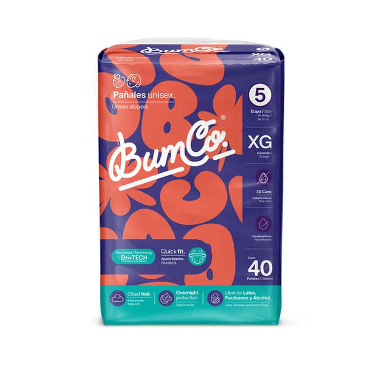 Pañales Para Bebé Bum Co. Unisex Etapa 5 Xg Con 40 Pañales