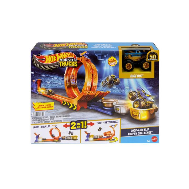 Hot Wheels Monster Trucks Competencia De Big Foot Giros