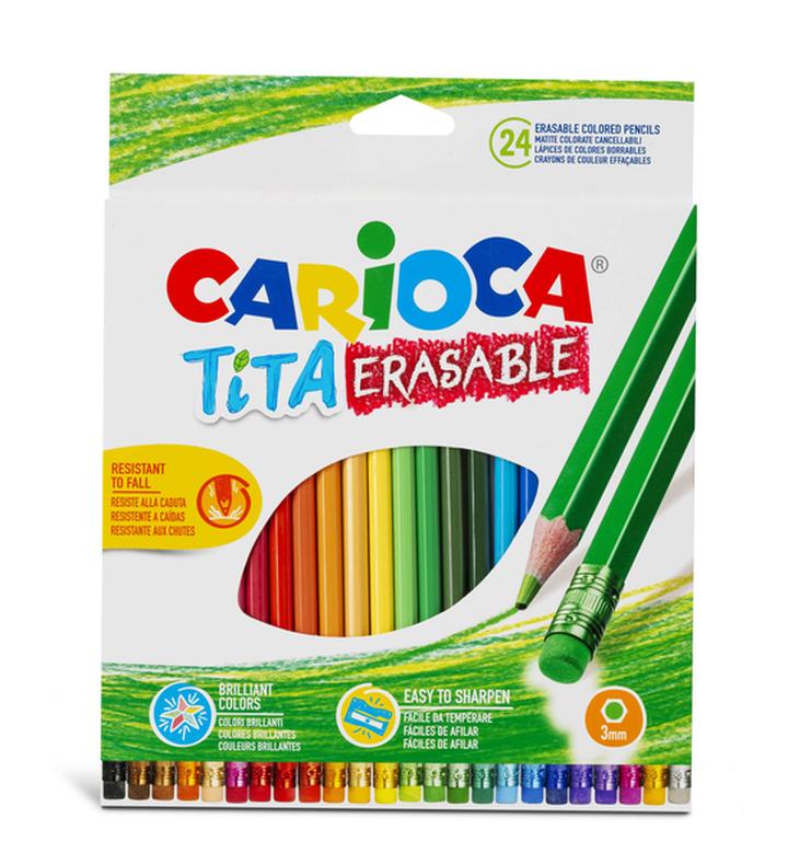 Lápices De Color Lavables Carioca Punta Hexagonal Con 24 Pz