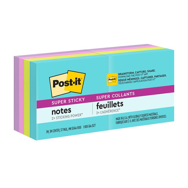 Notas Super Sticky Mia 8 Pads 90 Hojas Notas Sup 1 Pz