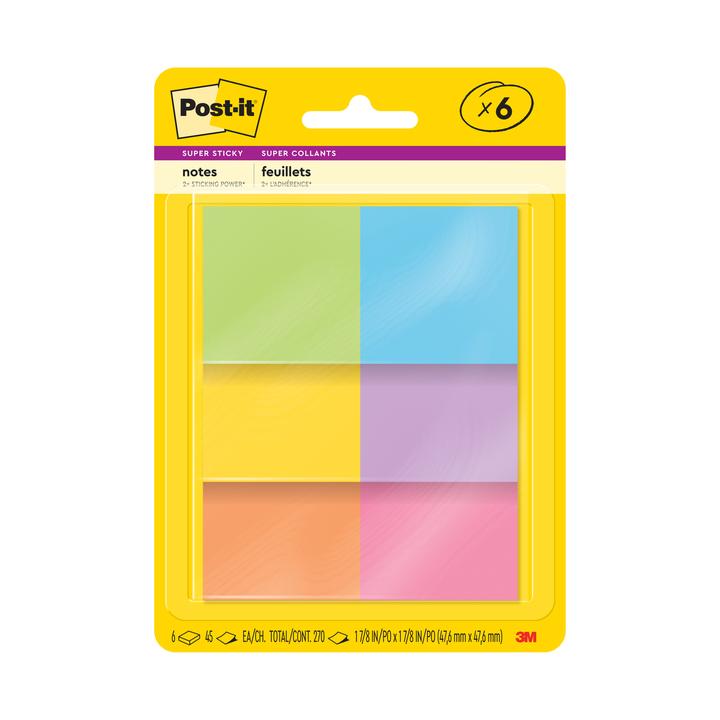 Notas Super Sticky Notas Super Sticky 6 Pads De 1 Pz