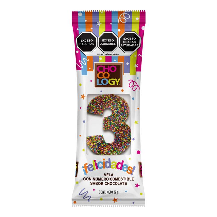 Vela Sabor Chocolate Número 3