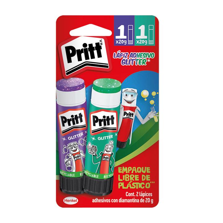 Paquete De Lápiz Adhesivo Pritt Glitter Con 2 Pz