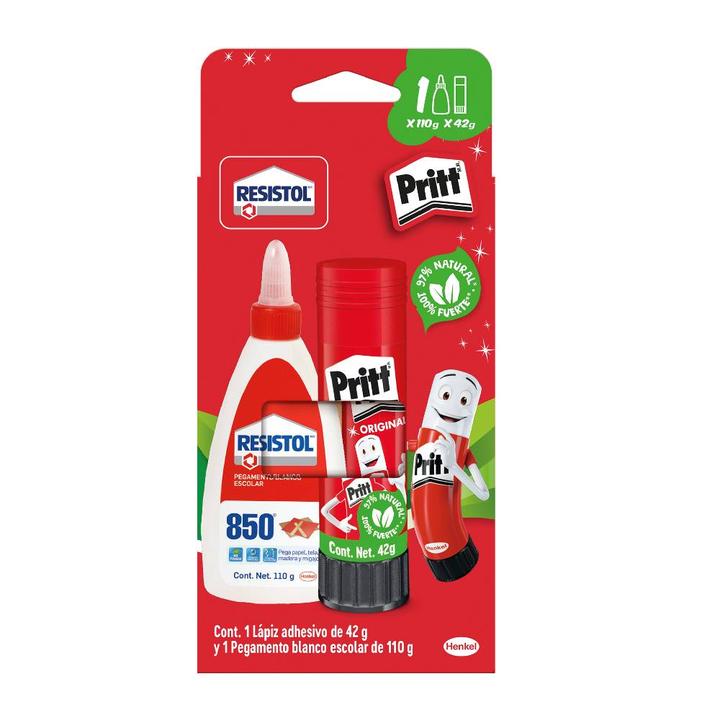 Set De Lápiz Adhesivo Pritt Y Resistol Con 2 Pz