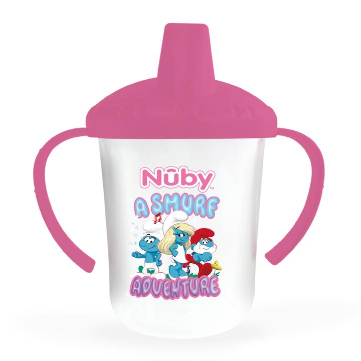 Taza Entrenadora Nuby De Flujo Libre Con Boquilla Rígida Colección Pitufos 8 Oz
