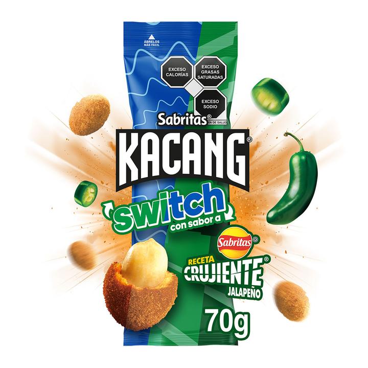 Cacahuates Kacang Switch Sabor A Sabritas Receta Crujiente Jalapeño 70 G