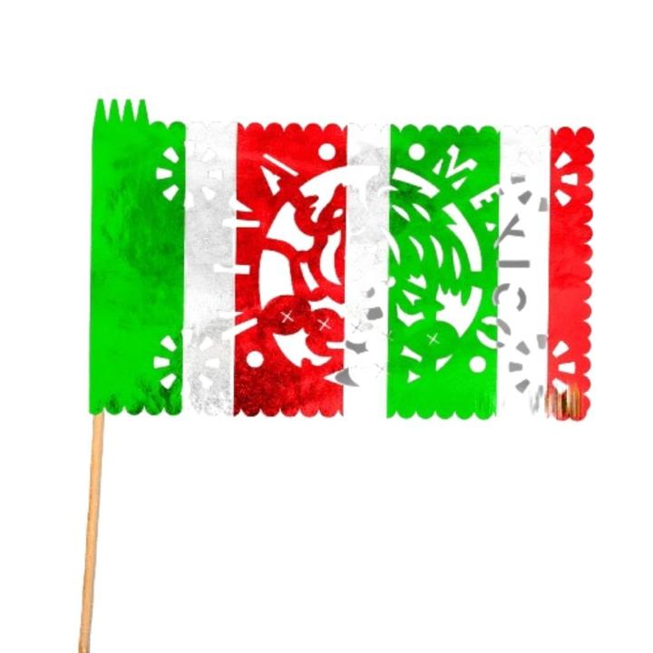 Banderita Decorativa Metálica Tricolor Para Fiestas Patrias