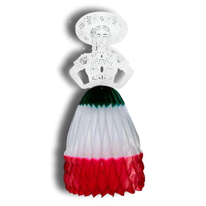 China Poblana Decorativa Tricolor Para Fiestas Patrias
