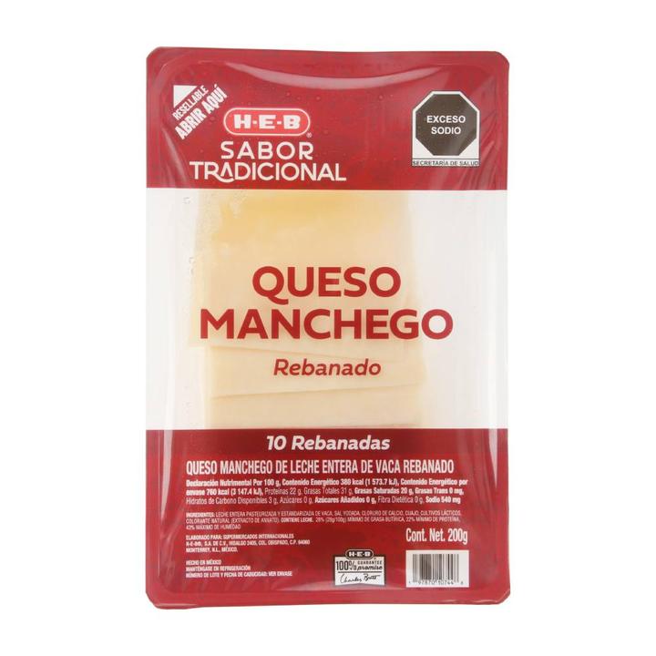 Queso Manchego Menonita Rebanado 200 Gr