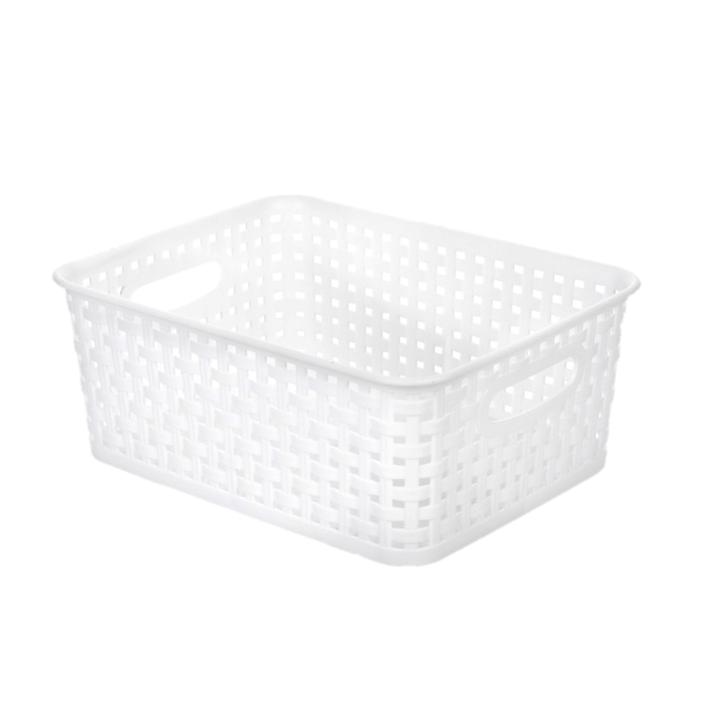 Canasta De Ratan Chica Blanca 4.5l 10.5cm X 25. 1 Pz