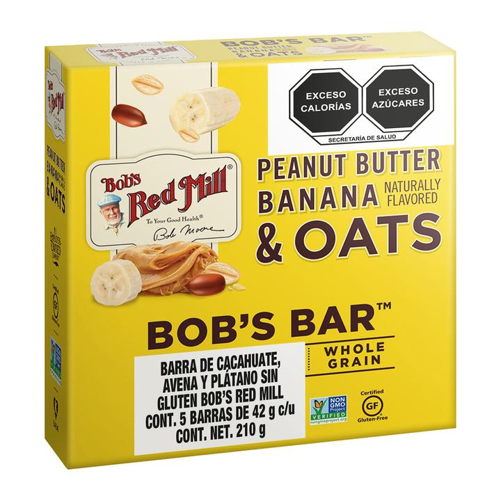 Caja De Barras De Avena, Platano Y Cacahuate Sin Gluten Bob'S Red Mill 250 G
