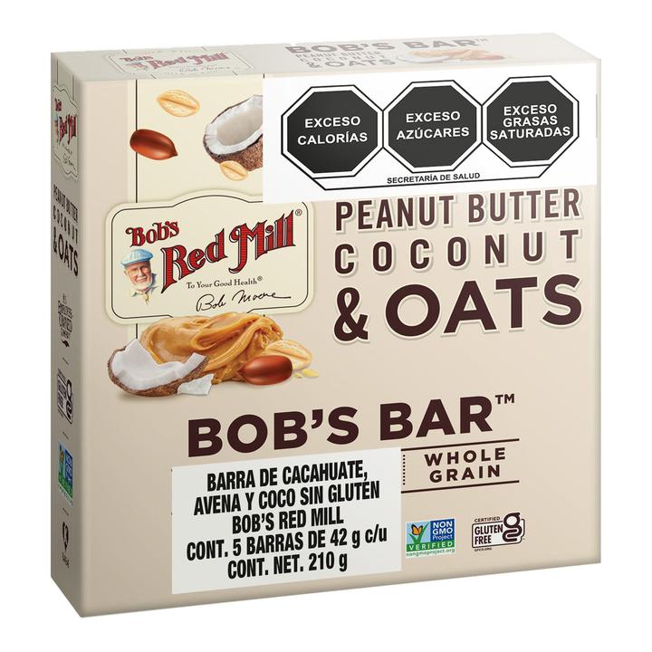 Caja De Barras De Avena, Coco Y Cacahuate Sin Gluten Bob'S Red Mill 250 G