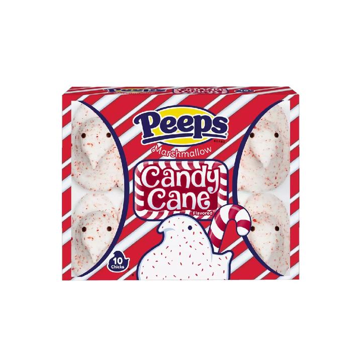Malvaviscos Peeps Sabor Chicle De Menta Candy Cane Con 10 Pz