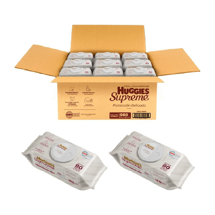 Toallitas Húmedas Huggies Supreme Caja Con 12 Pz