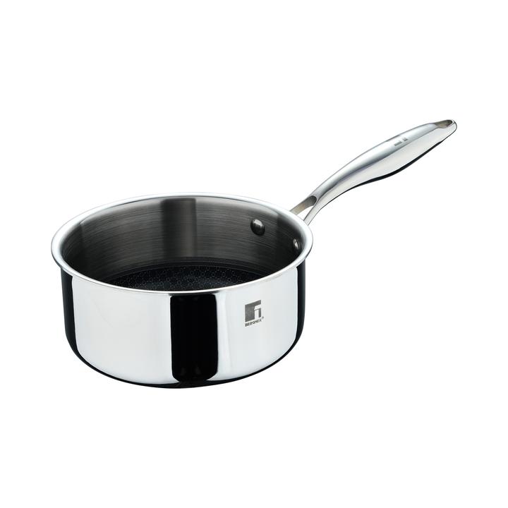 Cazo De Acero Inoxidable Bergner Steelblue Con Tapa 18 Cm