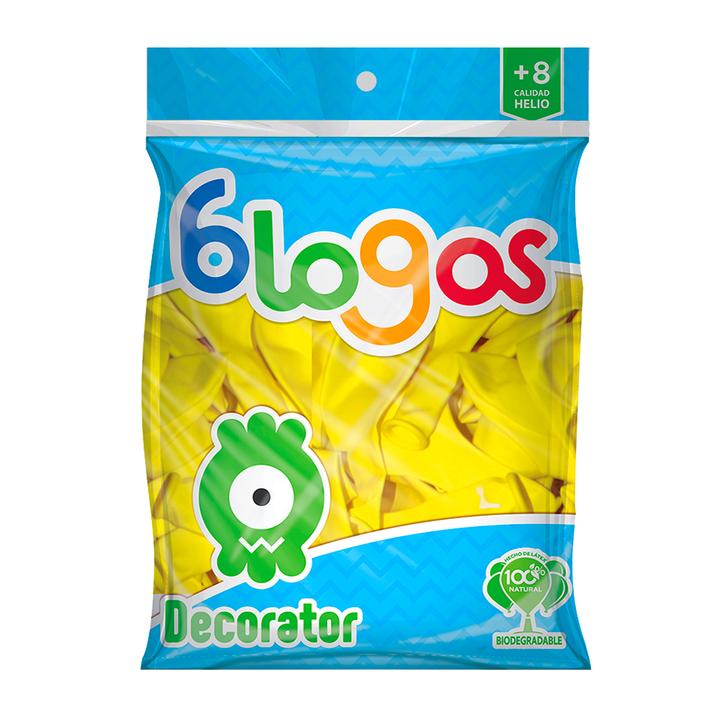 Globos Blogos Decorador No.9 Amarillo Con 30 Pz