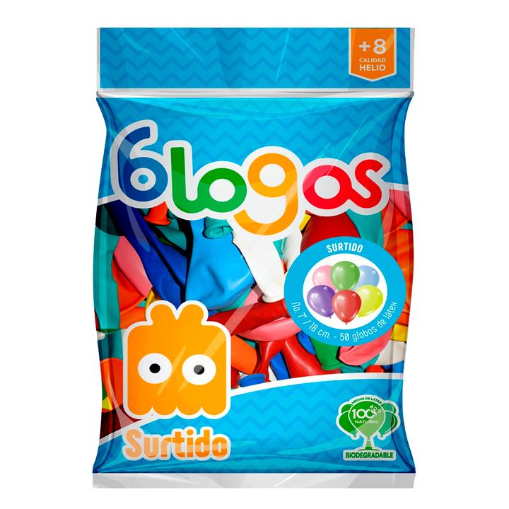 Globos Blogos Surtido No.7 Con 50 Pz