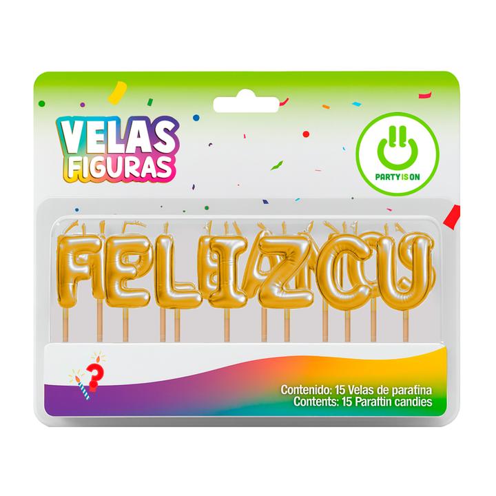 Vela Feliz Cumpleaños Dorado Party Is On