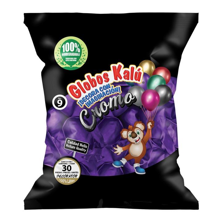 Globo Cromo Metálico Morado No.9 Con 30 Piezas 1 Pz