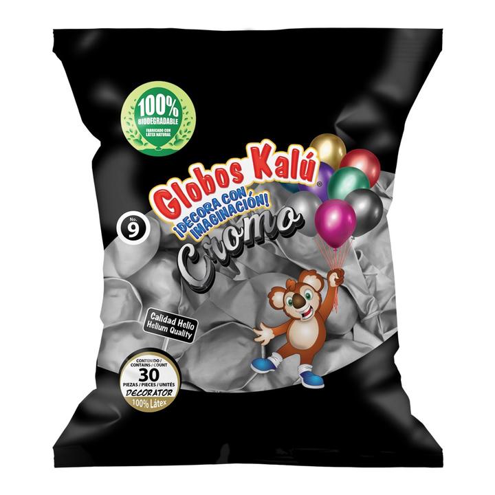 Globo Cromo Metálico Plata No.9 Con 30 Piezas 1 Pz