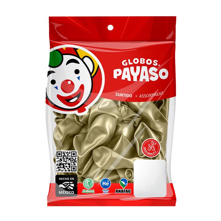 Globo Payaso Platinum Oro No. 9 Bolsa Con 10 Pz