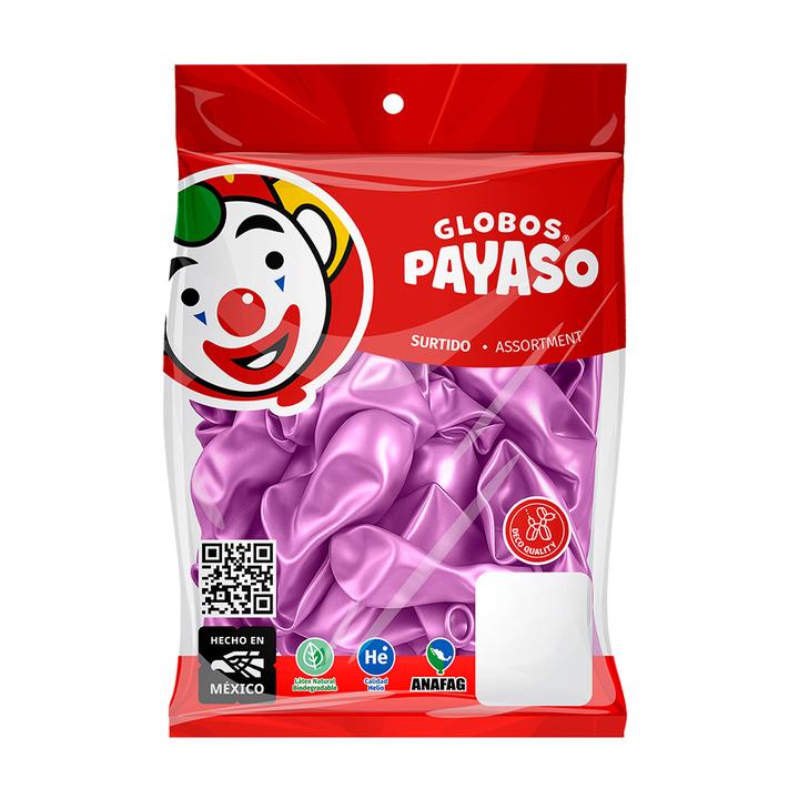 Globo Payaso Platinum Rosa No. 9 Bolsa Con 10 Pz