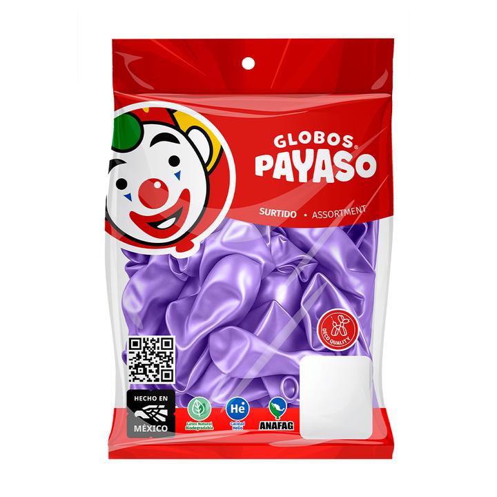 Globo Payaso Platinum Violeta No. 9 Bolsa Con 10 Pz