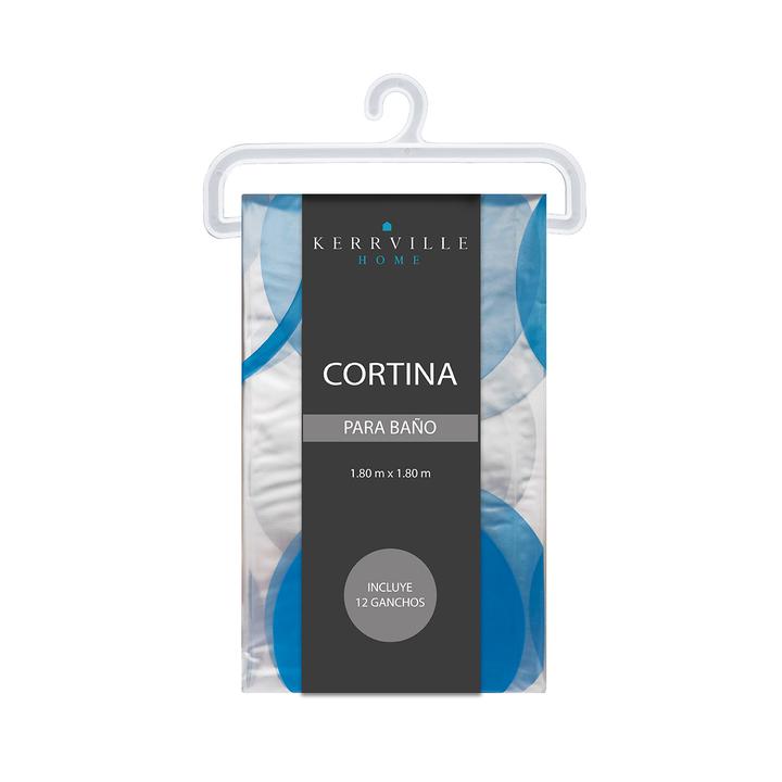 Cortina Baño Circulos Azul 1 Pz