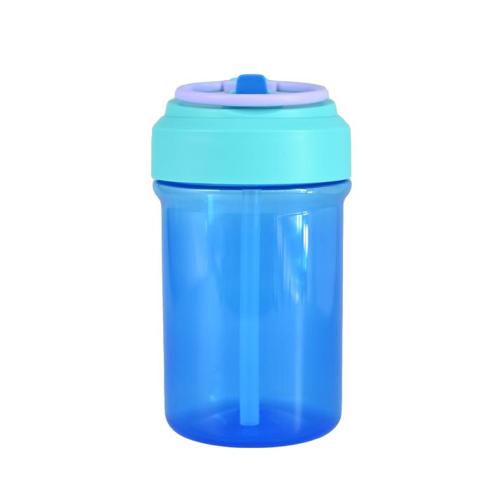 Botella Con Popote Azul 540ml 1 Pz
