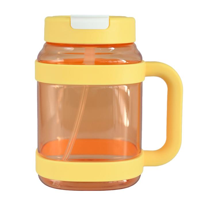 Botella Con Tapa De 2 Vías Naranja 1.5l 1 Pz